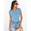 image:imageANRABESS Women Short Sleeve V Neck Lace Shirts Ribbed Knit Fitted Basic Tee Top 2026 Summer Casual TShirts Going Out OutfitsSky Blue