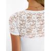 image:imageANRABESS Women Short Sleeve V Neck Lace Shirts Ribbed Knit Fitted Basic Tee Top 2026 Summer Casual TShirts Going Out OutfitsWhite