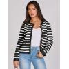 image:imageANRABESS Women Striped Cardigan Sweaters Button Down Cropped Knit Lady Jackets Coat 2025 Fall Outfits Trendy ClothesBlack White Stripe