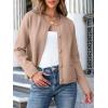 image:imageANRABESS Women Striped Cardigan Sweaters Button Down Cropped Knit Lady Jackets Coat 2025 Fall Outfits Trendy ClothesKhaki