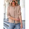 image:imageANRABESS Women Striped Cardigan Sweaters Button Down Cropped Knit Lady Jackets Coat 2025 Fall Outfits Trendy ClothesKhaki