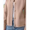 image:imageANRABESS Women Striped Cardigan Sweaters Button Down Cropped Knit Lady Jackets Coat 2025 Fall Outfits Trendy ClothesKhaki