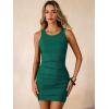 image:imageANRABESS Women Summer Tank Dress Ribbed Knit Fitted Bodycon Sleeveless Basic Cocktail Party Vacation Mini Dresses 2026Deep Green