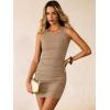 image:imageANRABESS Women Summer Tank Dress Ribbed Knit Fitted Bodycon Sleeveless Basic Cocktail Party Vacation Mini Dresses 2026Khaki