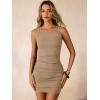 image:imageANRABESS Women Summer Tank Dress Ribbed Knit Fitted Bodycon Sleeveless Basic Cocktail Party Vacation Mini Dresses 2026Khaki