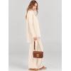 image:imageANRABESS Women Two Piece Outfits Oversized Turtleneck Knit Pullover Sweater Top Wide Leg Pants Lounge Set Sweatsuit 2025 FallBeige