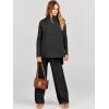 image:imageANRABESS Women Two Piece Outfits Oversized Turtleneck Knit Pullover Sweater Top Wide Leg Pants Lounge Set Sweatsuit 2025 FallBlack