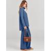 image:imageANRABESS Women Two Piece Outfits Oversized Turtleneck Knit Pullover Sweater Top Wide Leg Pants Lounge Set Sweatsuit 2025 FallBlue