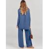 image:imageANRABESS Women Two Piece Outfits Oversized Turtleneck Knit Pullover Sweater Top Wide Leg Pants Lounge Set Sweatsuit 2025 FallBlue