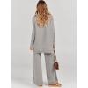 image:imageANRABESS Women Two Piece Outfits Oversized Turtleneck Knit Pullover Sweater Top Wide Leg Pants Lounge Set Sweatsuit 2025 FallGray Apricort