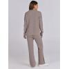image:imageANRABESS Women Two Piece Outfits Sweater Sets Lounge Waffle Knit Pullover Matching Wide Leg Pants Tracksuit 2025 Fall Fashion Small