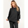 image:imageANRABESS Womens 2 Piece Outfits Fall Lounge Set 2025 Oversized Chunky Knit Sweater Top Wide Leg Pants Loungewear Clothes Black Large
