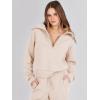 image:imageANRABESS Womens 2 Piece Outfits Half Zip Sweatshirt amp Wide Leg Pants Airport Travel Lounge Matching Sets Sweatsuits ClothingApricot