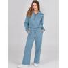 image:imageANRABESS Womens 2 Piece Outfits Half Zip Sweatshirt amp Wide Leg Pants Airport Travel Lounge Matching Sets Sweatsuits ClothingBlue