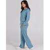 image:imageANRABESS Womens 2 Piece Outfits Half Zip Sweatshirt amp Wide Leg Pants Airport Travel Lounge Matching Sets Sweatsuits ClothingBlue