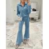 image:imageANRABESS Womens 2 Piece Outfits Half Zip Sweatshirt amp Wide Leg Pants Airport Travel Lounge Matching Sets Sweatsuits ClothingBlue