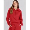 image:imageANRABESS Womens 2 Piece Outfits Half Zip Sweatshirt amp Wide Leg Pants Airport Travel Lounge Matching Sets Sweatsuits ClothingBright Red