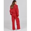 image:imageANRABESS Womens 2 Piece Outfits Half Zip Sweatshirt amp Wide Leg Pants Airport Travel Lounge Matching Sets Sweatsuits ClothingBright Red