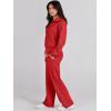 image:imageANRABESS Womens 2 Piece Outfits Half Zip Sweatshirt amp Wide Leg Pants Airport Travel Lounge Matching Sets Sweatsuits ClothingBright Red