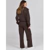 image:imageANRABESS Womens 2 Piece Outfits Half Zip Sweatshirt amp Wide Leg Pants Airport Travel Lounge Matching Sets Sweatsuits ClothingCoffee