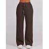 image:imageANRABESS Womens 2 Piece Outfits Half Zip Sweatshirt amp Wide Leg Pants Airport Travel Lounge Matching Sets Sweatsuits ClothingCoffee