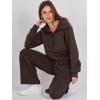 image:imageANRABESS Womens 2 Piece Outfits Half Zip Sweatshirt amp Wide Leg Pants Airport Travel Lounge Matching Sets Sweatsuits ClothingCoffee
