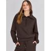 image:imageANRABESS Womens 2 Piece Outfits Half Zip Sweatshirt amp Wide Leg Pants Airport Travel Lounge Matching Sets Sweatsuits ClothingCoffee