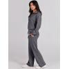 image:imageANRABESS Womens 2 Piece Outfits Half Zip Sweatshirt amp Wide Leg Pants Airport Travel Lounge Matching Sets Sweatsuits ClothingDark Grey