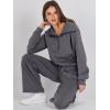 image:imageANRABESS Womens 2 Piece Outfits Half Zip Sweatshirt amp Wide Leg Pants Airport Travel Lounge Matching Sets Sweatsuits ClothingDark Grey
