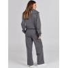 image:imageANRABESS Womens 2 Piece Outfits Half Zip Sweatshirt amp Wide Leg Pants Airport Travel Lounge Matching Sets Sweatsuits ClothingDark Grey