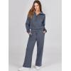 image:imageANRABESS Womens 2 Piece Outfits Half Zip Sweatshirt amp Wide Leg Pants Airport Travel Lounge Matching Sets Sweatsuits ClothingGray