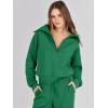 image:imageANRABESS Womens 2 Piece Outfits Half Zip Sweatshirt amp Wide Leg Pants Airport Travel Lounge Matching Sets Sweatsuits ClothingGreen