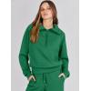 image:imageANRABESS Womens 2 Piece Outfits Half Zip Sweatshirt amp Wide Leg Pants Airport Travel Lounge Matching Sets Sweatsuits ClothingGreen