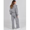 image:imageANRABESS Womens 2 Piece Outfits Half Zip Sweatshirt amp Wide Leg Pants Airport Travel Lounge Matching Sets Sweatsuits ClothingGrey
