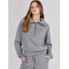 image:imageANRABESS Womens 2 Piece Outfits Half Zip Sweatshirt amp Wide Leg Pants Airport Travel Lounge Matching Sets Sweatsuits ClothingGrey