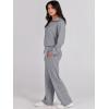 image:imageANRABESS Womens 2 Piece Outfits Half Zip Sweatshirt amp Wide Leg Pants Airport Travel Lounge Matching Sets Sweatsuits ClothingGrey