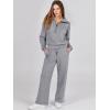 image:imageANRABESS Womens 2 Piece Outfits Half Zip Sweatshirt amp Wide Leg Pants Airport Travel Lounge Matching Sets Sweatsuits ClothingGrey