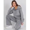 image:imageANRABESS Womens 2 Piece Outfits Half Zip Sweatshirt amp Wide Leg Pants Airport Travel Lounge Matching Sets Sweatsuits ClothingGrey