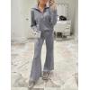 image:imageANRABESS Womens 2 Piece Outfits Half Zip Sweatshirt amp Wide Leg Pants Airport Travel Lounge Matching Sets Sweatsuits ClothingGrey