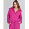 image:imageANRABESS Womens 2 Piece Outfits Half Zip Sweatshirt amp Wide Leg Pants Airport Travel Lounge Matching Sets Sweatsuits ClothingHot Pink