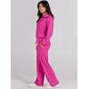 image:imageANRABESS Womens 2 Piece Outfits Half Zip Sweatshirt amp Wide Leg Pants Airport Travel Lounge Matching Sets Sweatsuits ClothingHot Pink