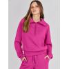 image:imageANRABESS Womens 2 Piece Outfits Half Zip Sweatshirt amp Wide Leg Pants Airport Travel Lounge Matching Sets Sweatsuits ClothingHot Pink
