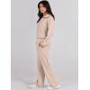 image:imageANRABESS Womens 2 Piece Outfits Half Zip Sweatshirt amp Wide Leg Pants Airport Travel Lounge Matching Sets Sweatsuits ClothingKhaki