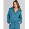 image:imageANRABESS Womens 2 Piece Outfits Half Zip Sweatshirt amp Wide Leg Pants Airport Travel Lounge Matching Sets Sweatsuits ClothingLake Blue