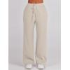 image:imageANRABESS Womens 2 Piece Outfits Half Zip Sweatshirt amp Wide Leg Pants Airport Travel Lounge Matching Sets Sweatsuits ClothingLight Khaki