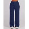 image:imageANRABESS Womens 2 Piece Outfits Half Zip Sweatshirt amp Wide Leg Pants Airport Travel Lounge Matching Sets Sweatsuits ClothingNavy Blue
