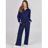 image:imageANRABESS Womens 2 Piece Outfits Half Zip Sweatshirt amp Wide Leg Pants Airport Travel Lounge Matching Sets Sweatsuits ClothingNavy Blue