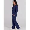 image:imageANRABESS Womens 2 Piece Outfits Half Zip Sweatshirt amp Wide Leg Pants Airport Travel Lounge Matching Sets Sweatsuits ClothingNavy Blue