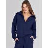 image:imageANRABESS Womens 2 Piece Outfits Half Zip Sweatshirt amp Wide Leg Pants Airport Travel Lounge Matching Sets Sweatsuits ClothingNavy Blue