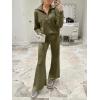 image:imageANRABESS Womens 2 Piece Outfits Half Zip Sweatshirt amp Wide Leg Pants Airport Travel Lounge Matching Sets Sweatsuits ClothingOlive